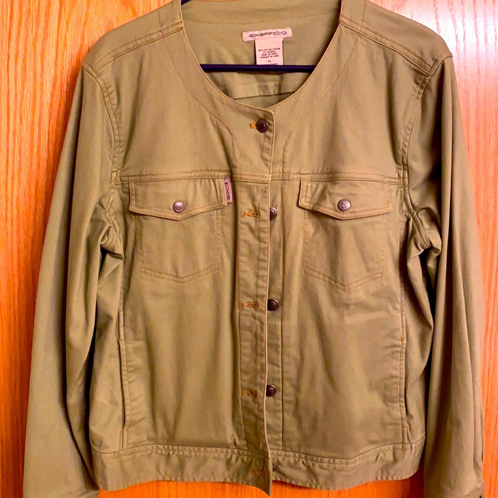 Exofficio green jean jacket Size XL